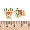 Christmas Brass Enamel Beads KK-I474-G08-3