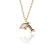 Summer Beach Dolphin Alloy Enamel Pendant Necklaces FS-WG5B62D-04-1