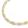 Rack Plating Brass & ABS Plastic Pearl Beads Rice Beaded Necklaces for Women NJEW-C059-18G-2