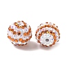 Striped Resin Rhinestone Beads OACR-A037-01F-2