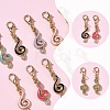 30Pcs 6 Colors Alloy Enamel & Crystal Rhinestone Pendant Decorations HJEW-YW00528-2