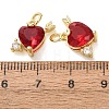Brass Micro Pave Cubic Zirconia Charms CU-E003-12G-A-3