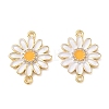 Brass Micro Pave Clear Cubic Zirconia Connector Charms CU-CBA280C-11G-01-1