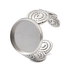 Spiral 304 Stainless Steel Cuff Ring Components STAS-P454-02D-P-1