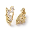 Brass Micro Pave Cubic Zirconia Hoop Earring Findings with Latch Back Closure ZIRC-G158-05G-2