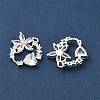 Brass Micro Pave Clear Cubic Zirconia Pendants KK-C168-06S-2