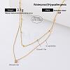 304 Stainless Steel Crystal Rhinestone Pendant Double Layer Necklaces for Women OK0426-4-1
