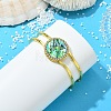 Natural Abalone Shell Flat Round Open Bangles BJEW-JB14315-01-2