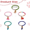 5Pcs 5 Colors Word Love Beads Stretch Bracelets Set for Girl Women BJEW-SZ0001-97-7