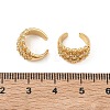 C-Shaped with Round Brass Micro Pave Clear Cubic Zirconia Cuff Earrings EJEW-L316-01G-02-5