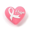 Breast Cancer Awareness Pink Ribbon Theme Silicone Beads SL-CBA6E7F-01C-1
