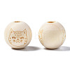 Unfinished Natural Wood European Beads WOOD-S045-152-3