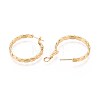 Oval Brass Hoop Earrings EJEW-T047-97G-4