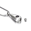 Stainless Steel Black Enamel Teardrop with Heart Urn Ashes Pendant Necklace for Women PW-WG81DB5-01-2