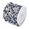 Handmade Natural Lapis Lazuli & Synthetic Howlite Beads & 316 Stainless Steel Round Link Chains CHS-L033-07P-03-3