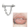 304 Stainless Steel Spike Lip Labrets with Chains FS-WG77CC5-04-1