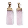 Natural Rose Quartz Pendants G-S359-313B-2