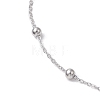 304 Stainless Steel Ball Cable Chain Anklets AJEW-AN00643-02-3