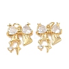 Brass Micro Pave Clear Cubic Zirconia Pendants CU-CBA9FFD-03G-1