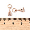 Brass Micro Pave Cubic Zirconia Charms ZIRC-G133-04RG-1-3