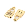 Brass Micro Pave Clear Cubic Zirconia Pendants KK-G492-03A-G-2