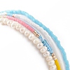 4Pcs 4 Style Natural Pearl & Glass Seed Beaded Stretch Bracelets Set BJEW-JB08893-6