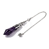 Natural Amethyst Pointed Dowsing Pendulum Big Pendants G-H285-06P-A04-4