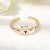 Brass Micro Pave Cubic Zirconia Cuff Rings for Women RJEW-L336-01G-01-1