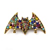 Zinc Alloy Rhinestone Halloween Bat Brooch JEWB-I033-03B-1