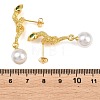 Snake Brass Micro Pave Cubic Zirconia Stud Earrings EJEW-K249-13G-5