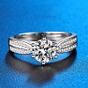 925 Sterling Silver Rhinestones Finger Rings for Women WGFFDD0-06-1