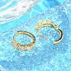 Brass Micro Pave Clear Cubic Zirconia Hoop Earrings EJEW-C122-02G-3