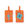 2 Pcs Glass Seed Bead Pendants PALLOY-MZ00246-05-1