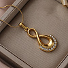 Minimalist 316 Surgical Stainless Steel with Clear Glass 8-Character Gourd Pendant Necklaces for Women HP6344-4