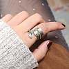 Feather Zinc Alloy Cuff Rings FS-WGF6BB1-01-4