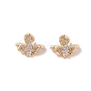 Brass Micro Pave Cubic Zirconia Slide Charms KK-B100-059G-01-1