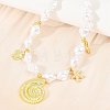 Ocean Brass Conch Shell Dolphin Turtle Pendant White ABS Plastic Imitation Keshi Pearl Beaded Necklaces KK-CBA4547-02G-3