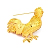 Zinc Alloy Crystal Rhinestone Enamel Brooch JEWB-U010-02G-02-2