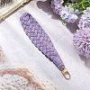 Handmade Macrame Cotton Threads Wrist Strap Pendant Decoration HJEW-JM02625-03-1