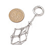 201 Stainless Steel Macrame Chain Pouch Empty Stone Holder Pendant Decoration HJEW-JM02293-3