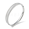 Non-Tarnish 304 Stainless Steel Grooved Hinged Bangles for Women BJEW-U002-10P-1