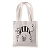 Cute Cat Printed Canvas Women's Tote Bags PW-WGD6880-07-1