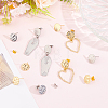 48Pcs 4 Styles 201 Stainless Steel Flat Round Stud Earring Findings STAS-BBC0010-47A-4