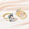 Brass Epoxy Cuff Open Rings for Women RJEW-K264-17G-3
