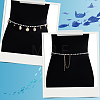 Natural Shell  and Iron Starfish Tassel Imitation Pearl Link Chain Waist Chains for Women AJEW-CP0011-35B-7