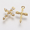 Brass Micro Pave Cubic Zirconia Charms X-ZIRC-G133-07G-2