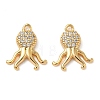 Ocean Brass Micro Pave Clear Cubic Zirconia Charms KK-B160-42G-02-1