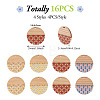 16Pcs 4 Colors Printed Resin & Wood Pendants WOOD-BT0001-13-3