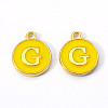 Golden Plated Alloy Enamel Charms ENAM-S118-09G-2