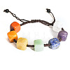 Adjustable Natural Mixed Stone Braided Bead Bracelet PW-WG79067-02-1